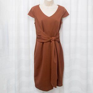 New York & Co Brown Tie Waist Mini Dress